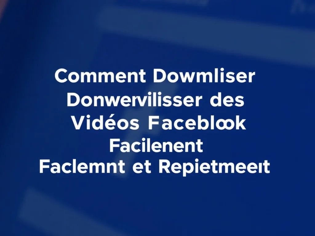 Comment Télécharger des Vidéos Facebook Facilement et Rapidement