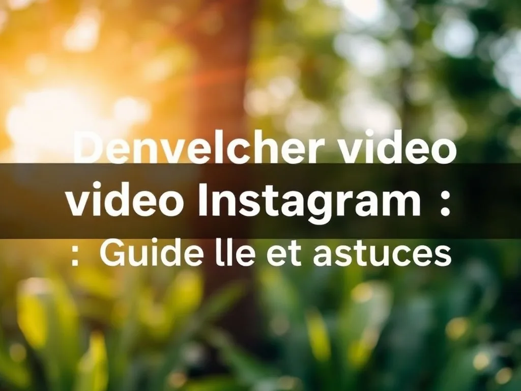 Télécharger vidéo Instagram : Guide complet et astuces