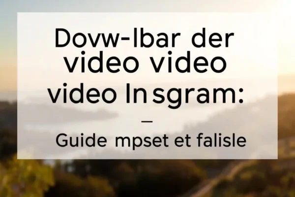 Télécharger vidéo Instagram : Guide complet et facile