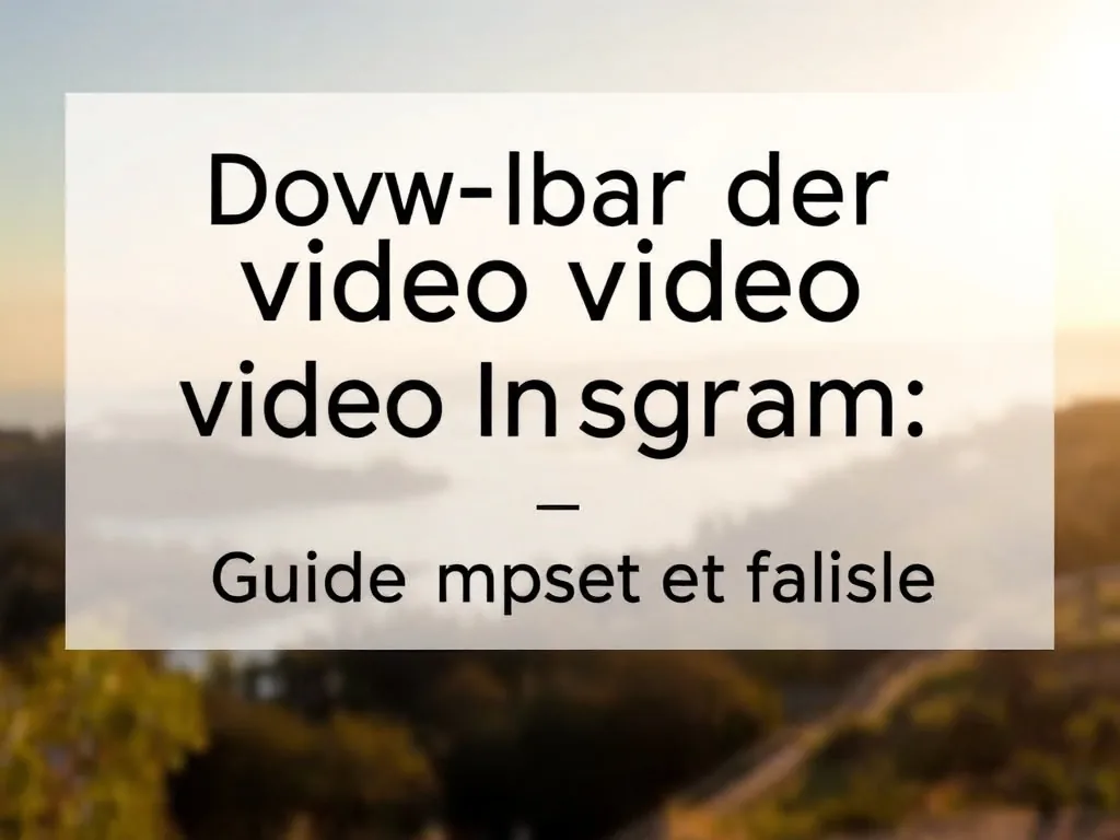 Télécharger vidéo Instagram : Guide complet et facile